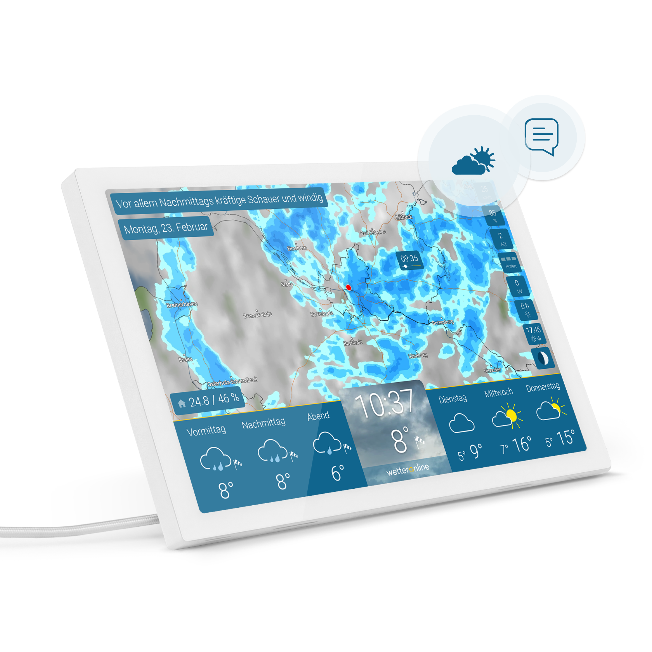 weer & radar home 4 (Wit)