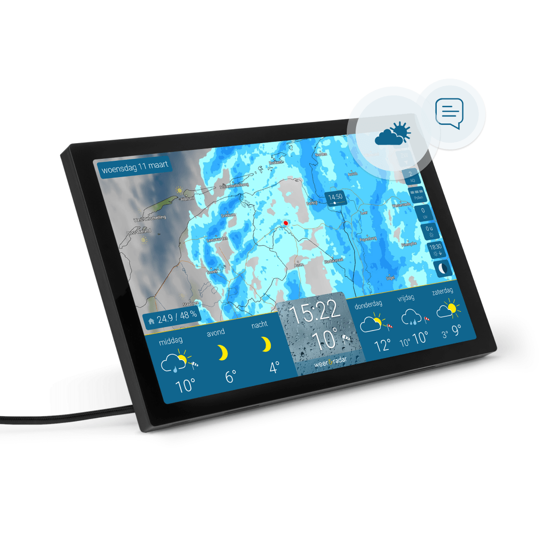 weer & radar home 4 (Zwart)