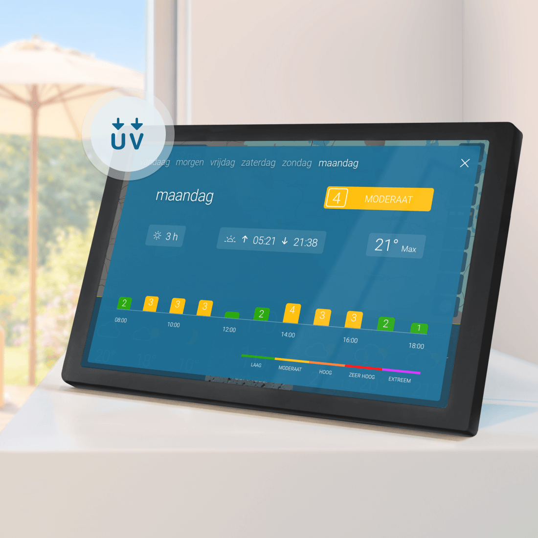 weer & radar home 4 (Zwart)